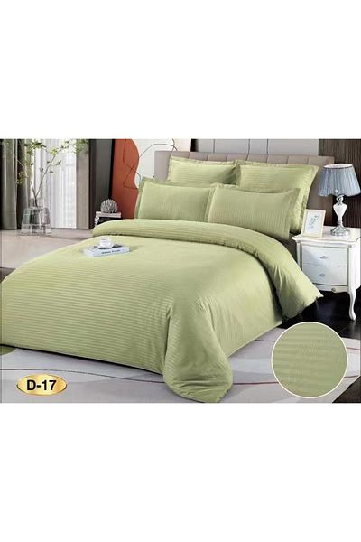 Sale4u Set Lenjerie de Pat Damasc, Bumbac 100%, 6 Piese, Cearceaf cu Elastic, Confort și Eleganță, Verde