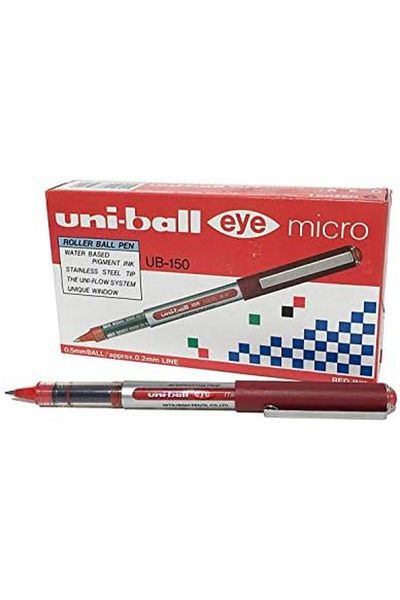 UNİ-BALL Eye Micro Roller Pen (Red, UB150, Pkt of 12)