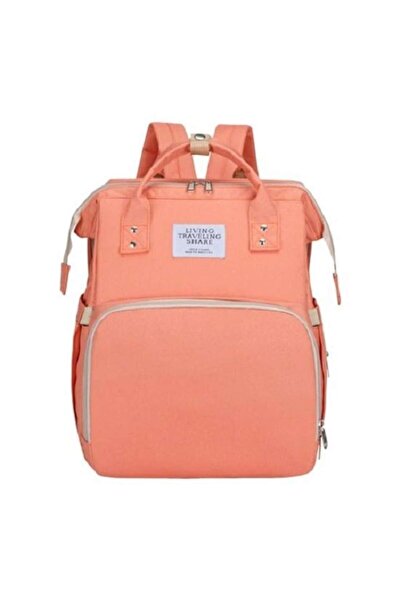 CLICK Rucsac multifuncțional pentru mame, pat pliabil, impermeabil, capacitate mare, roz