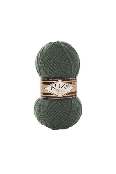 Alize Superlana Classic Hand Knitting Yarn 100g – 75% Acrylic 25% Wool – Color No: 469 – Pine Green