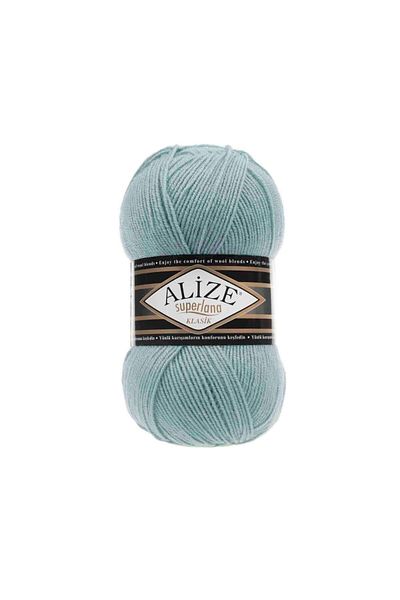 Alize Superlana Classic Hand Knitting Yarn 100g – 75% Acrylic 25% Wool – Color No: 463 - Mint