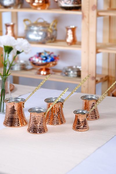 GÜR BAKIR Copper Coffee Pot for 4-5 People