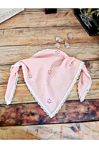 Mufincollection Muslin Triangle Bandana with Lace Detail – 100% Cotton