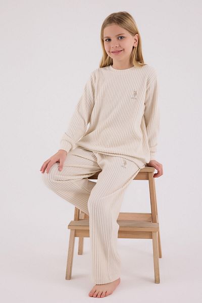 U.S. Polo Assn. U.S. Polo Assn Girl's Beige Tracksuit Set