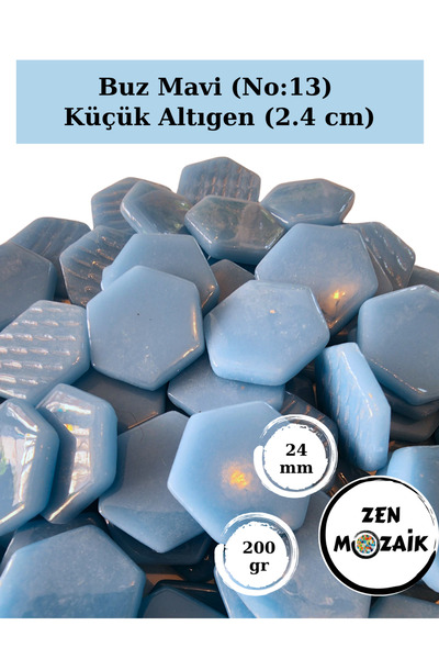 Zen Mozaik Sanatsal Mozaik Çalışmalarınız için Altıgen Cam Mozaik Taşı - Kena...