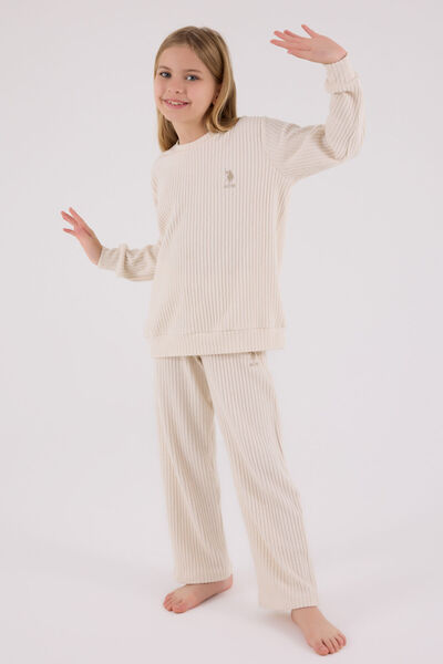 U.S. Polo Assn. U.S. Polo Assn Kız Çocuk Bej Eşofman Takımı