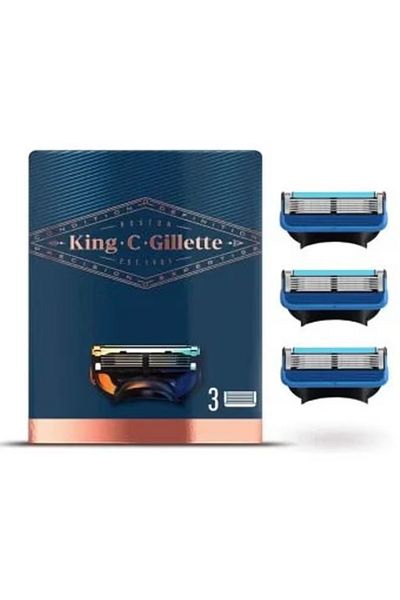 Gillette Gillette King C Razor Blades for Men, Shave & Edge, 3 Pack