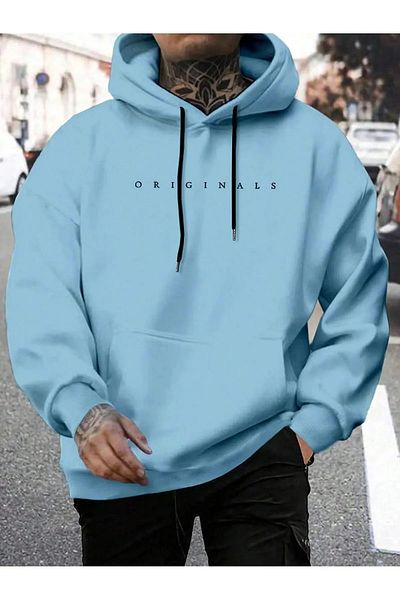DAXİS Sportwear Company Unisex Hooded Printed Oversized Sweatshirt