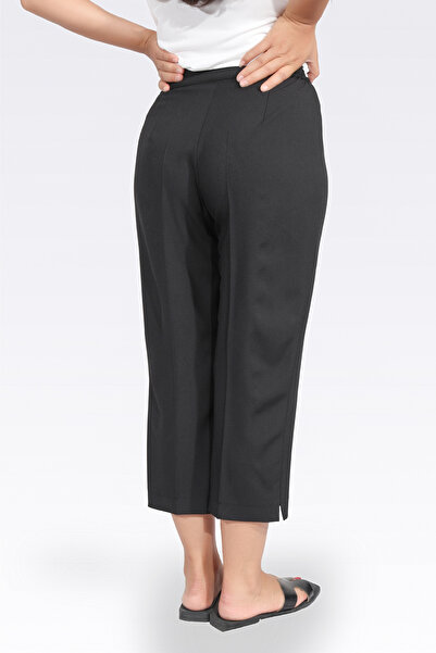 TOLGA SARAÇOĞLU 30281 SİYAH BELİ LASTİKLİ KAPRİ