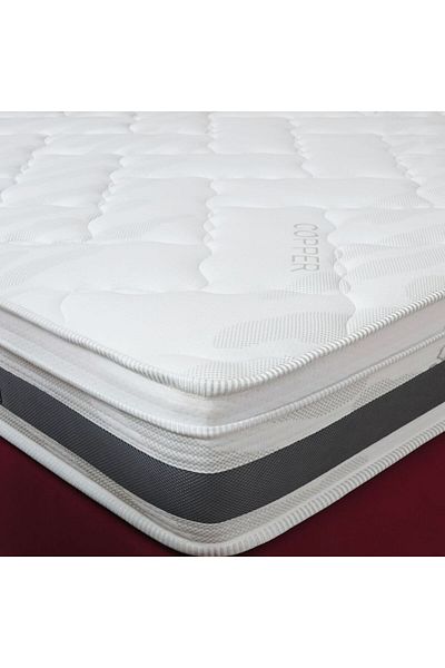Danube Home Copper Pocket Spring Antibacterial & Infused Memory Foam Mattress 200X200X25|Super King Size|Medium