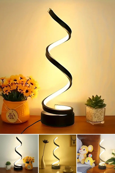 ALFAGİFT Kıvrımlı LED Masa Lambası – 3 Renk Seçenekli Gece Lambası