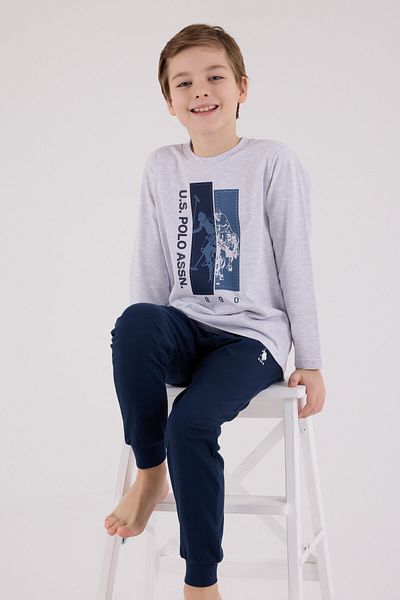 U.S. Polo Assn. U.S. Polo Assn Set pijamale gri pentru băiat