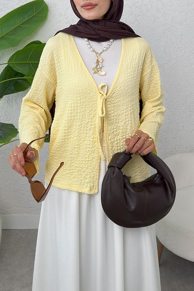 Salih Çelebi Bürümcük Kimono 2360 - Yellow
