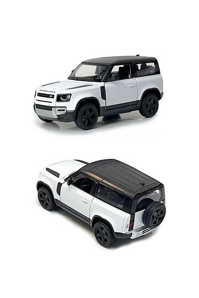 Kinsmart Land Rover Defender 90 White 1:36 Officially Licensed Die-Cast Metal Model Car