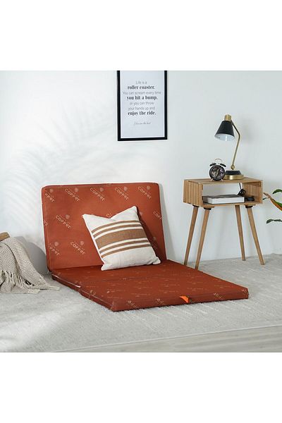 Danube Home Houston Tri Fold Mattress 180X90X6 - Copper Fabric cm | Single Bed Mattress | Medium Firm Feel
