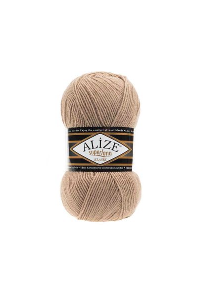 Alize Superlana Classic Hand Knitting Yarn 100g – 75% Acrylic 25% Wool – Color No: 05 – Beige
