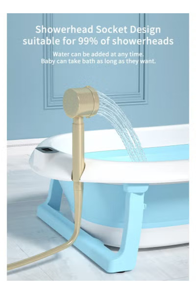 Fun Moment Foldable Baby Bathtub with Thermometer
