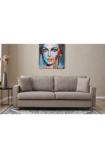 Vivense EVA SERİSİ YATAKLI ÜÇLÜ KOLTUK, KREM