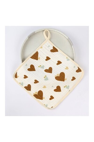 CLICK Prosop absorbant din bumbac pentru bebeluși, 25x25 cm, model inimă, cu ...