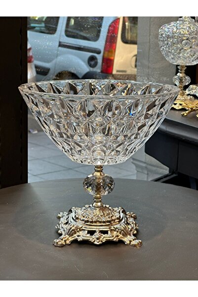 Diamond Porselen Gümüş Tabanlı El Yapımı Kristal Nişan Kasesi – Kesme Desenli...