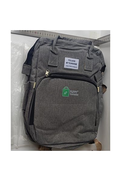 Flippy Rucsac multifuncțional, pliabil, pătuț, bază pentru înfășat, rezistent la apă, buzunar termic, gri