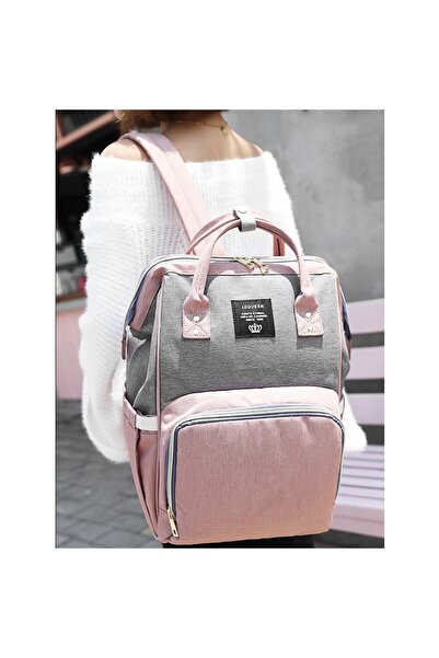 Flippy Multifunctional Mom Backpack, Oxford Canvas, Multiple Compartments, Waterproof, 43x18x26 cm,