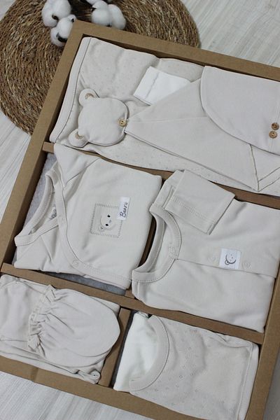 Caramell Barbosa 100% Cotton Teddy Bear Patterned Newborn 10-Piece Hospital Release (56-62cm)New Season 2025