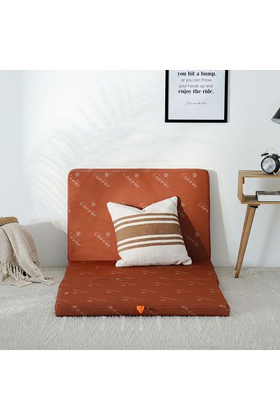 Danube Home Houston Tri Fold Mattress 180X90X6 - Copper Fabric cm | Single Bed Mattress | Medium Firm Feel