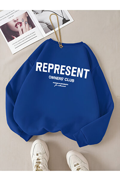 StartMore Blue Unisex Men/Women Colorful Represent Custom Printed Oversize Co...