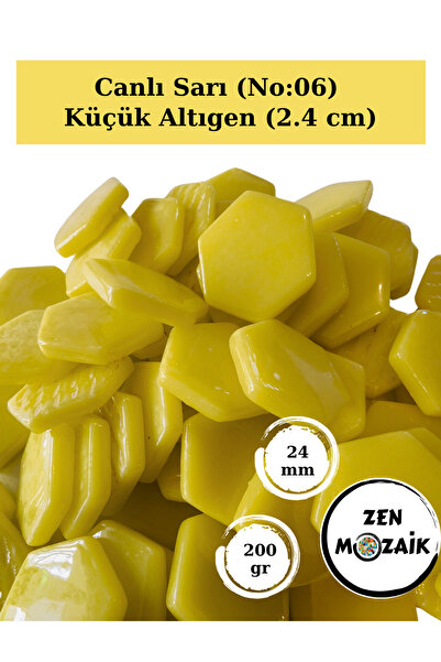 Zen Mozaik Sanatsal Mozaik Çalışmalarınız için Altıgen Cam Mozaik Taşı - Kena...