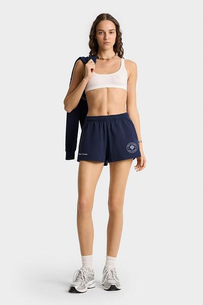 The Champ Clothing Унисекс тъмносини спортни памучни шорти – лого на Champ, джоб