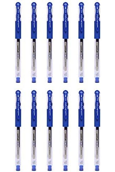 UNİ-BALL قلم حبر جاف Uniball Signo UM151 Dx Fine (مجموعة من 12 قلمًا، أزرق)