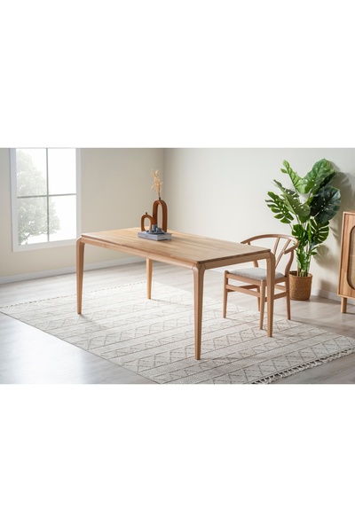 Vivense DEMETER İSKANDİNAV MASİF KAYIN AHŞAP YEMEK MASASI, 160 CM
