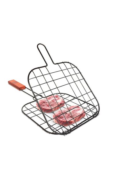 CLICK Grătar pentru carne cu mâner din lemn