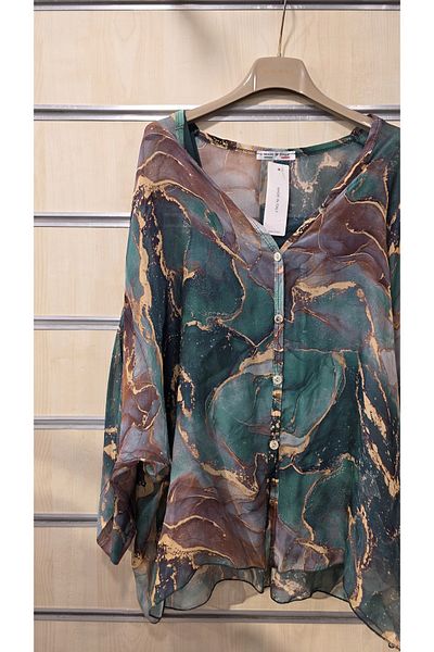Park Moda Bluză din mătase italiană cu maiouri cu curele în interior