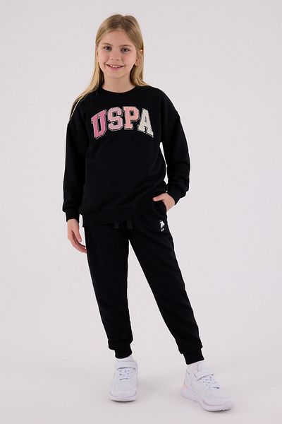 U.S. Polo Assn. U.S. Polo Assn Girls Black Tracksuit Set