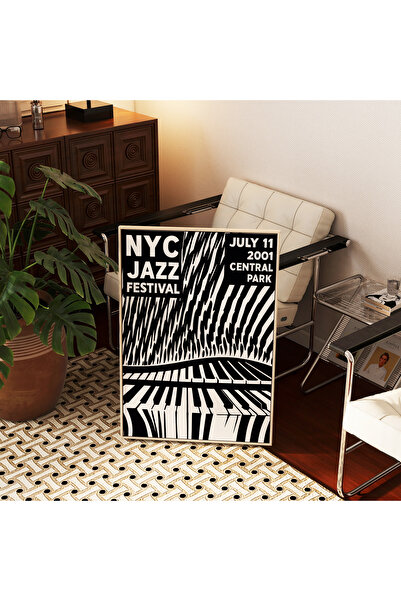 ARTHOUSECOLLECTIVE Piano Poster - Nyc Jazz Festival , Music Poster - Table Sizes Frameless Poster