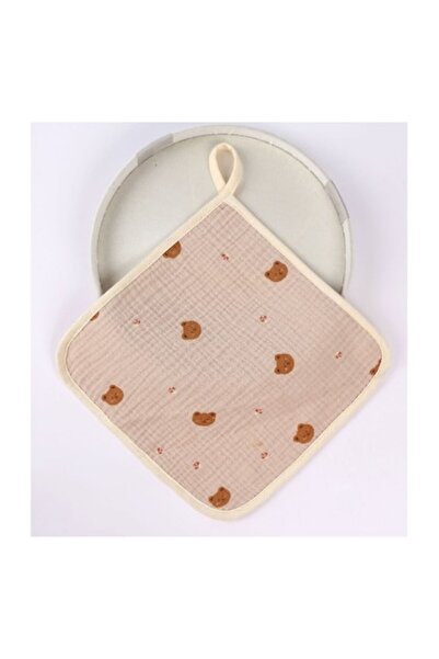 CLICK Prosop absorbant din bumbac pentru bebeluși, 25x25 cm, model ursuleț, c...