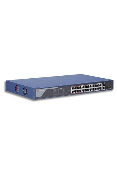 Hikvision 24-Port PoE Switch | 300m Long Range, 6KV Surge DS-3E0326P-E