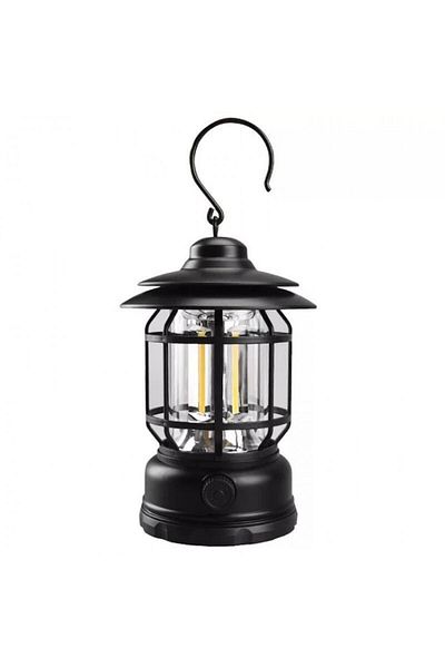 CLICK Portable Camping Lamp, Vintage Lantern with Hook, ABS, 21 COB LED Lighting, Adjustable Intensity, 5W