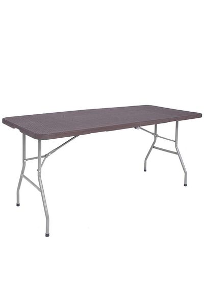 SERSIMO Masa dreptunghiulara pliabila multifunctionala, 1.8 m x 0.75 m x 0.75 m, imitatie ratan, maro