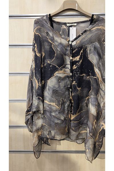 Park Moda Bluză din mătase italiană cu maiouri cu curele în interior