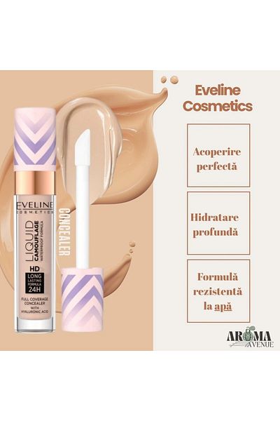 Eveline Cosmetics Waterproof concealer with hyaluronic acid - Light Almond