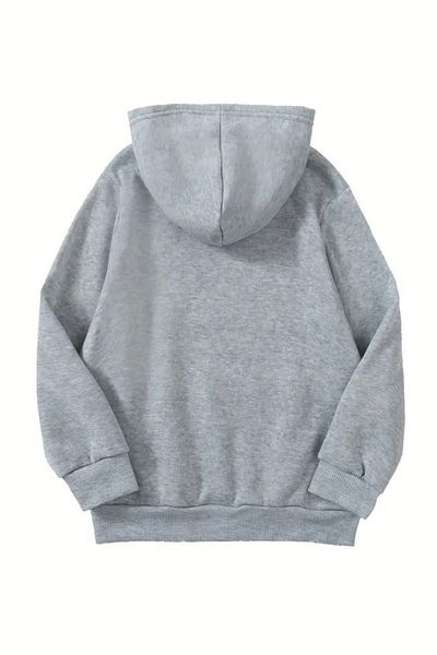 Sweetline Hanorac unisex gri pentru copii cu glugă – țesătură groasă imprimată cu balon zburător