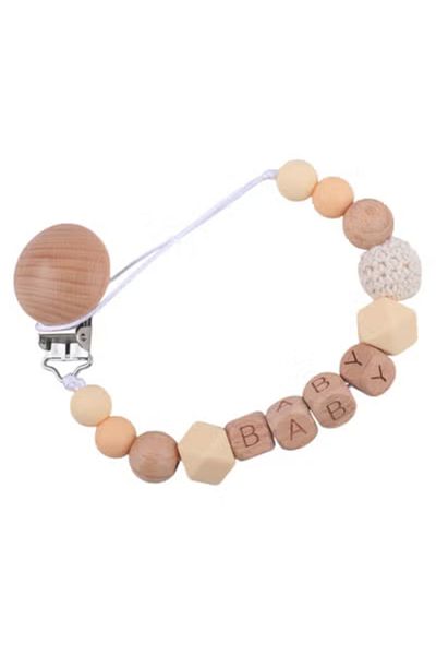 Fun Moment Wooden and Silicone Pacifier Clip