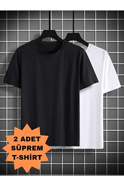 THE WHITE Tricou de damă cu gât rotund, pachet de 2