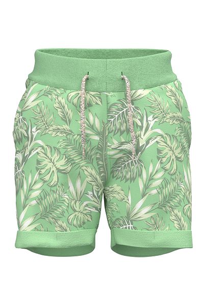 Name it NMMVERMO Aop Long Swe Shorts Unb F Noos-Green Ash
