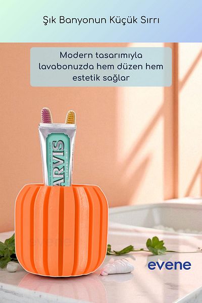 Evene Θήκη οδοντόβουρτσας Βάση οδοντόβουρτσας Βάση οδοντόβουρτσας Πορτοκαλί χρώμα Μοντέλο 79