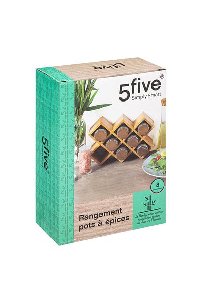 FİVE Raft pentru condimente din bambus, 24 x 16 cm
