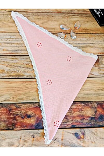 Mufincollection Muslin Triangle Bandana with Lace Detail – 100% Cotton